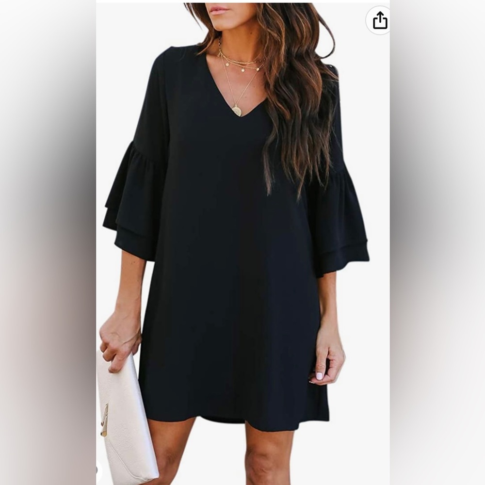 NWT Belongsci bell sleeve dress.  Dark Heather gray.